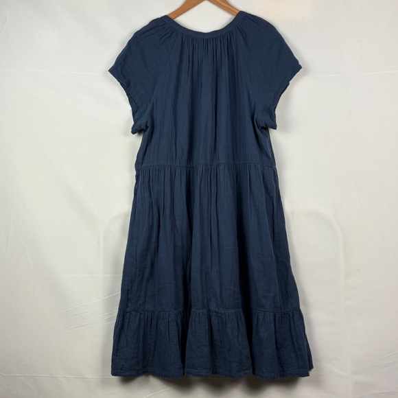 Pact  Womens Cap Sleeve Tiered Midi Dress Women XL 100% Org. Cotton Breathable - Picture 3 of 10